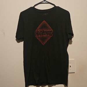 Hylete Black Tee with Red Geometric Design